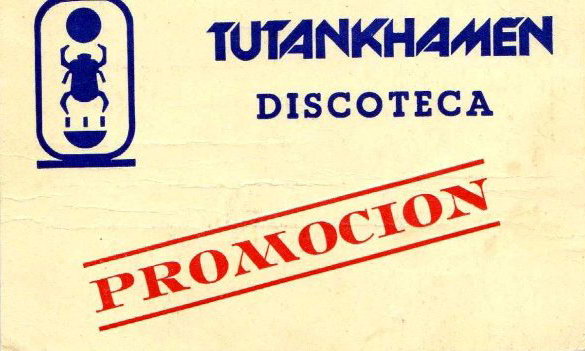 Entrada-promocin de la discoteca Tutankhamen de Gav Mar (aos 80)